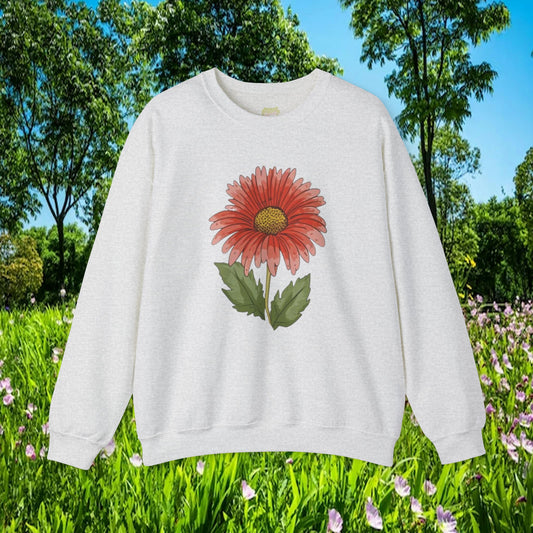 Minimalistic Wildflower Unisex Crewneck Sweatshirt | Branch and Stick Branch and Stick