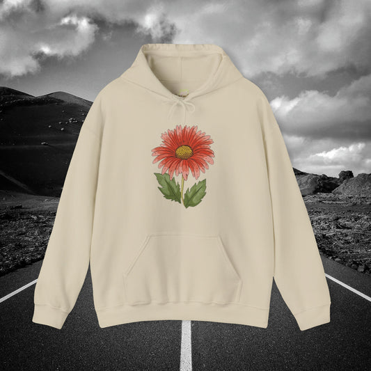 Minimalistic Wildflower on a Hooded Sweatshirt | Branch and Stick Branch and Stick