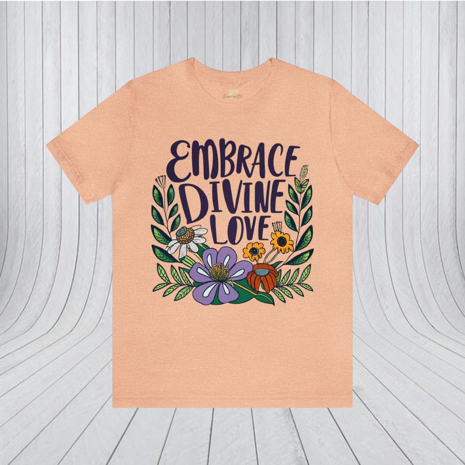 Minimalistic Wildflowers and Affirmation Words T-Shirt | Nature-Inspired Elegance - Branch and Stick Branch and Stick