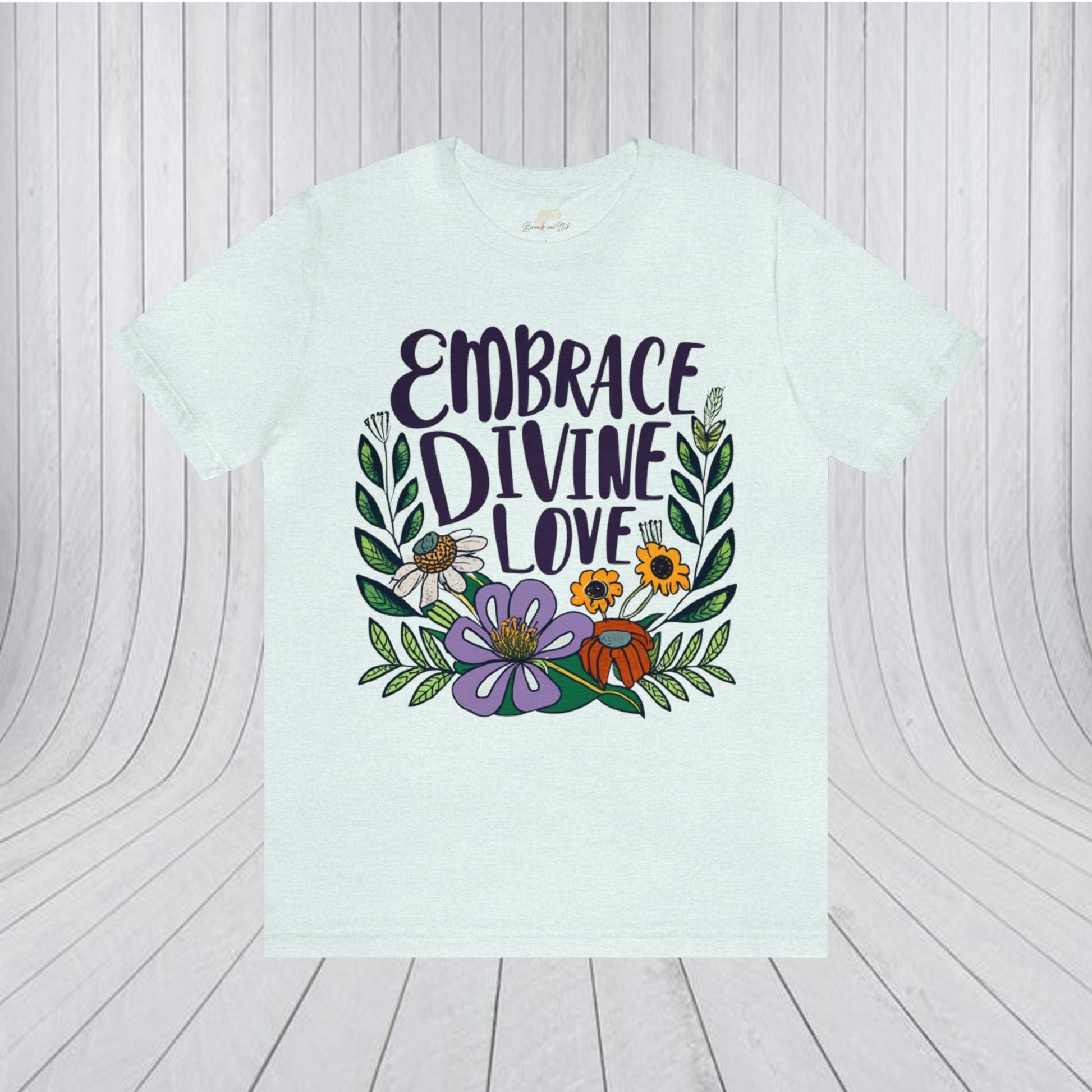 Minimalistic Wildflowers and Affirmation Words T-Shirt | Nature-Inspired Elegance - Branch and Stick Branch and Stick