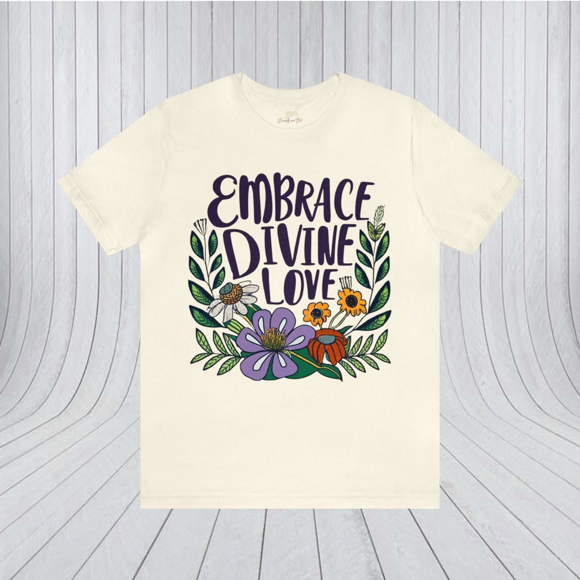 Minimalistic Wildflowers and Affirmation Words T-Shirt | Nature-Inspired Elegance - Branch and Stick Branch and Stick