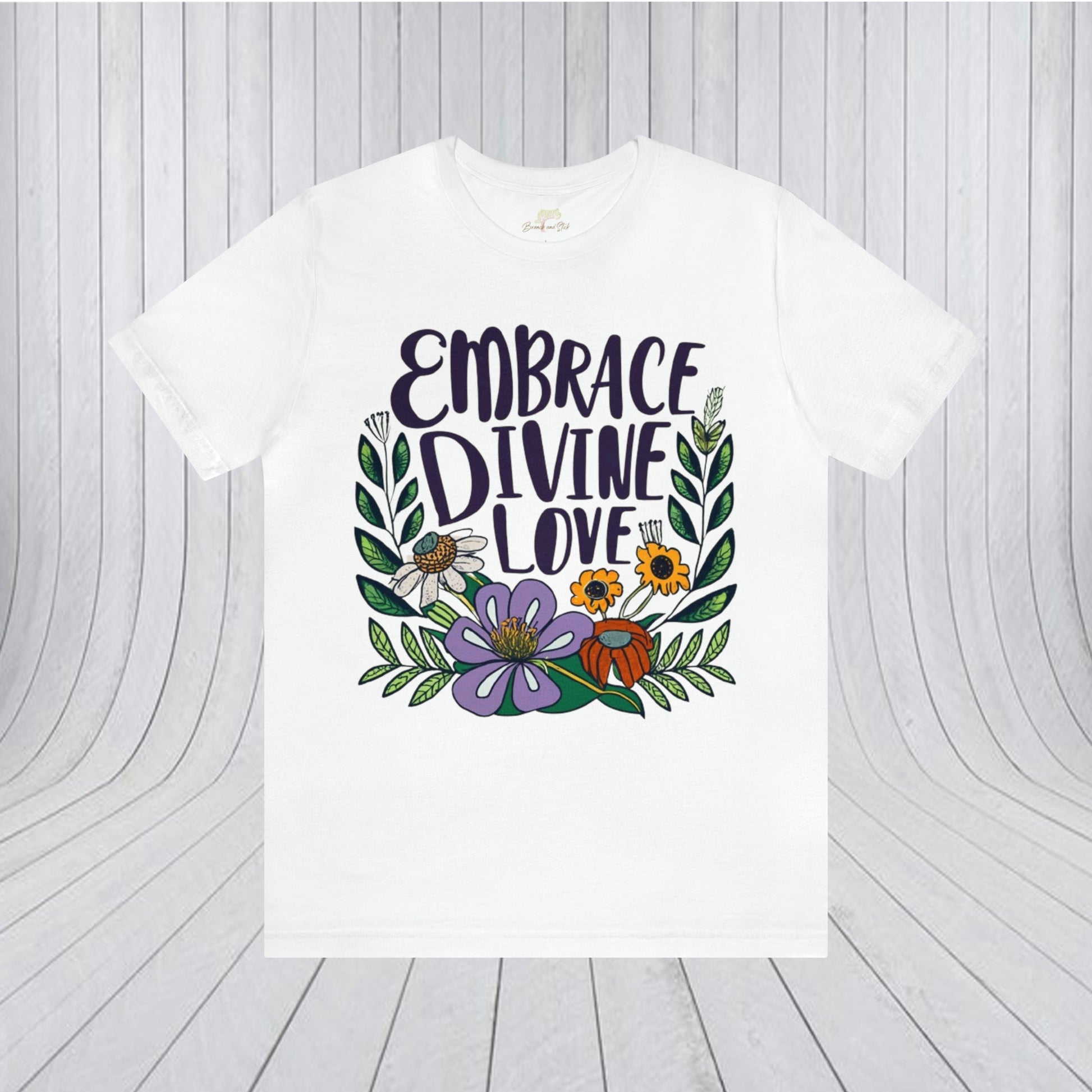 Minimalistic Wildflowers and Affirmation Words T-Shirt | Nature-Inspired Elegance - Branch and Stick Branch and Stick