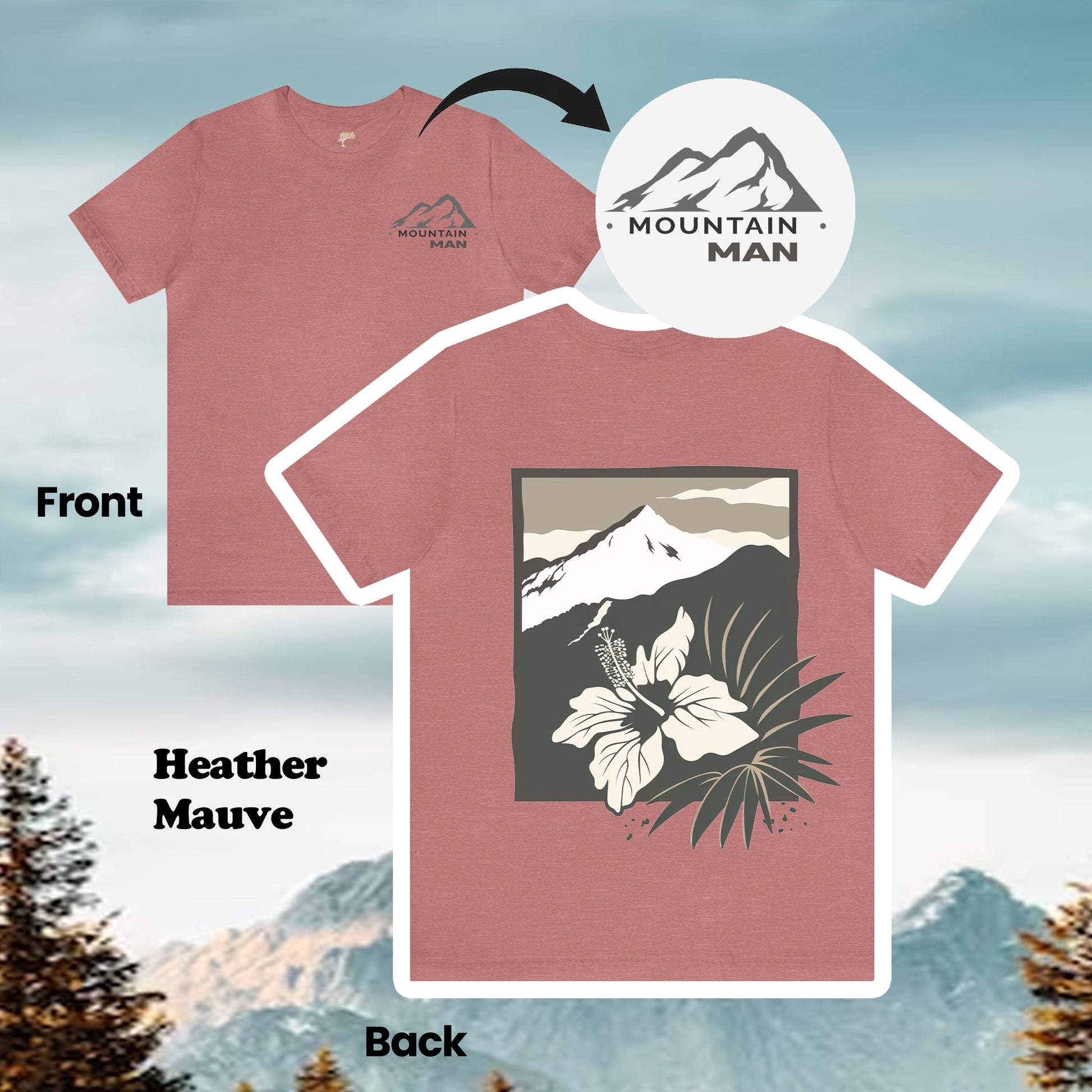 Mountain Men Icon Logo 2-Sided Unisex Tee | Branch and Stick Branch and Stick