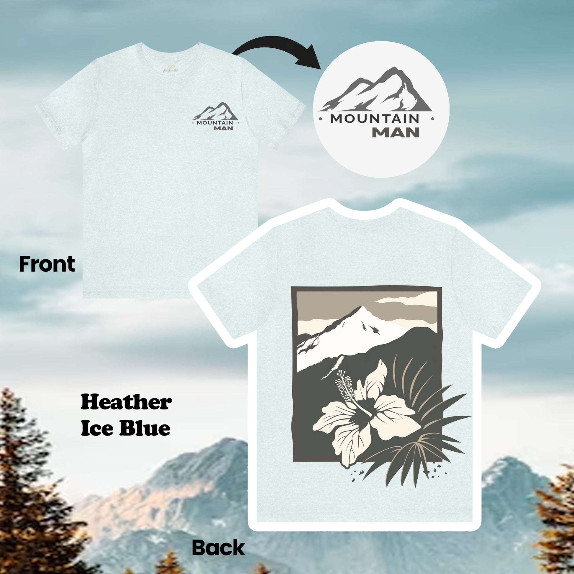 Mountain Men Icon Logo 2-Sided Unisex Tee | Branch and Stick Branch and Stick