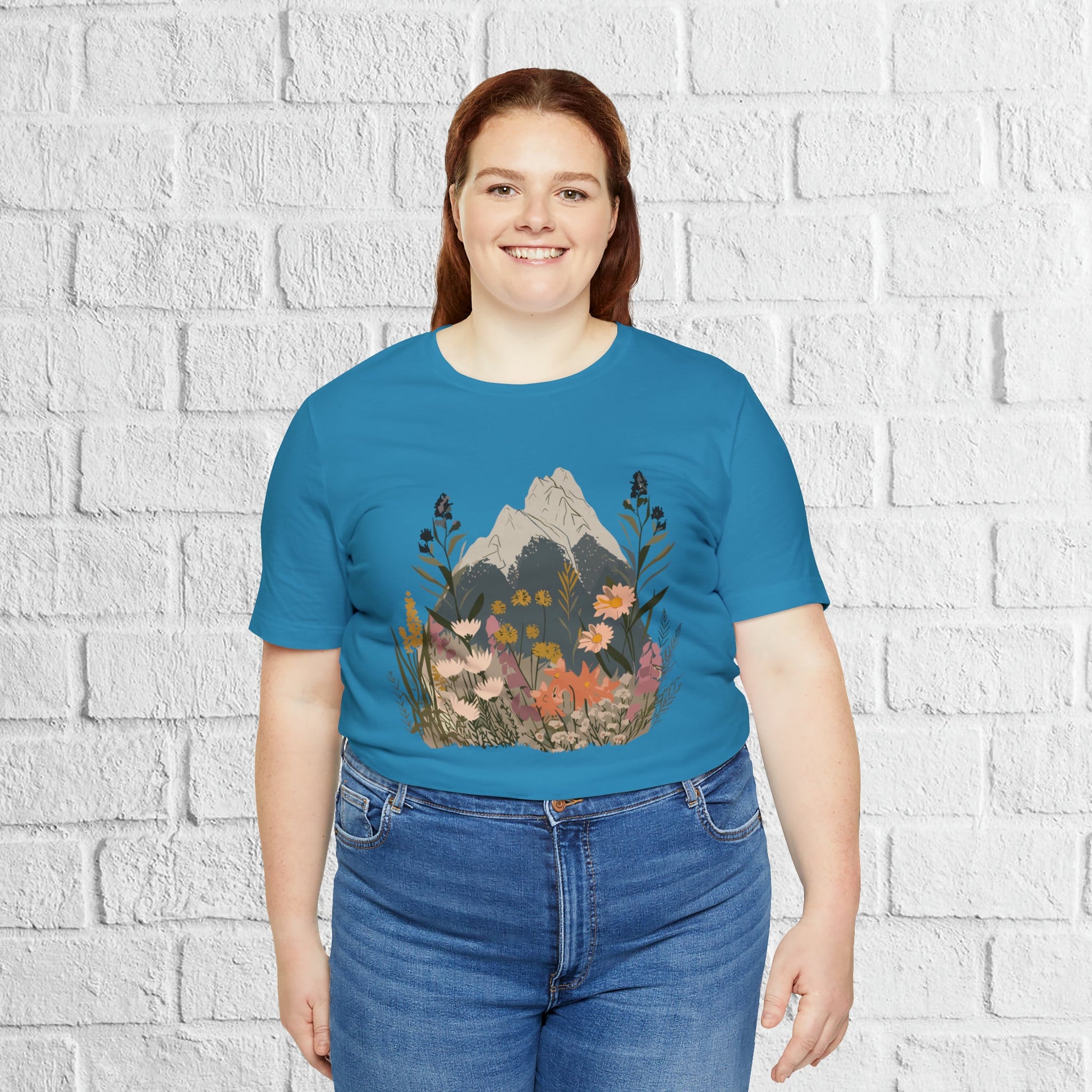 Mountain and Wildflower Nature Unisex Tee | Branch and Stick Branch and Stick