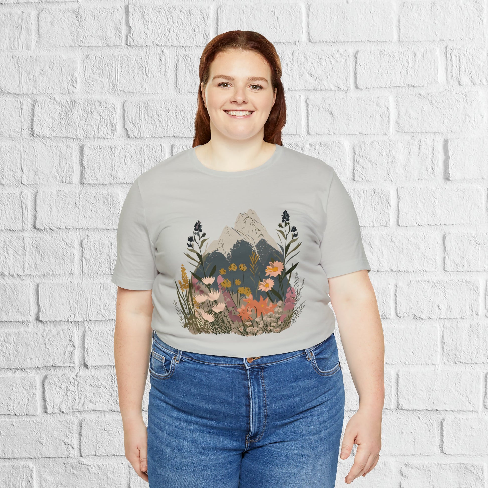 Mountain and Wildflower Nature Unisex Tee | Branch and Stick Branch and Stick