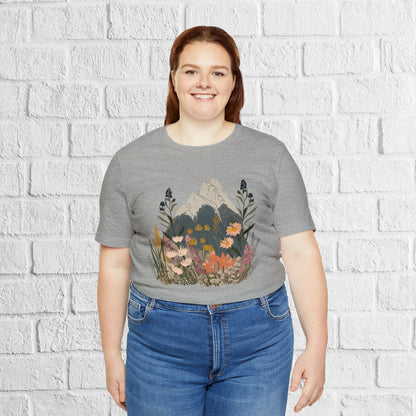 Mountain and Wildflower Nature Unisex Tee | Branch and Stick Branch and Stick