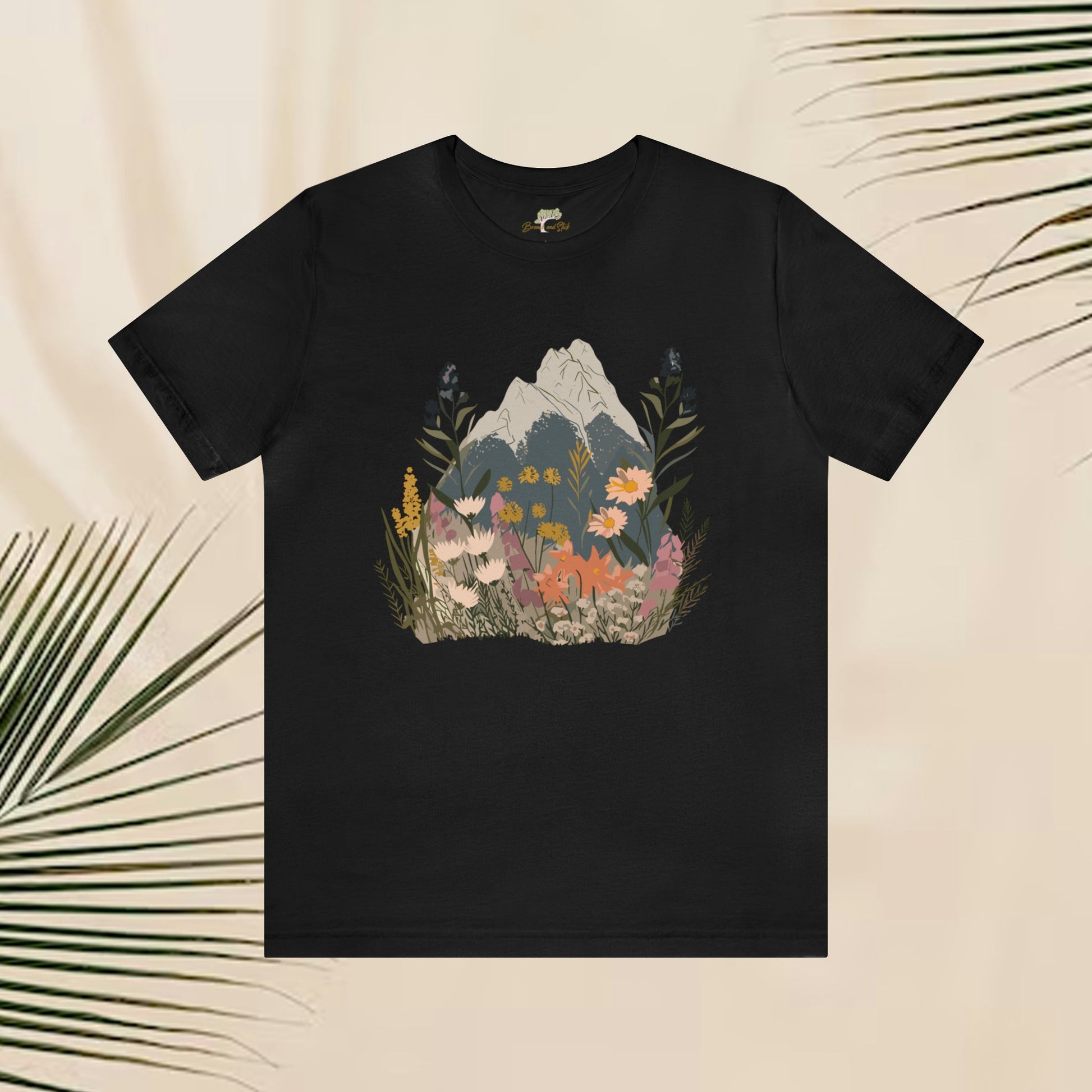 Mountain and Wildflower Nature Unisex Tee | Branch and Stick Branch and Stick