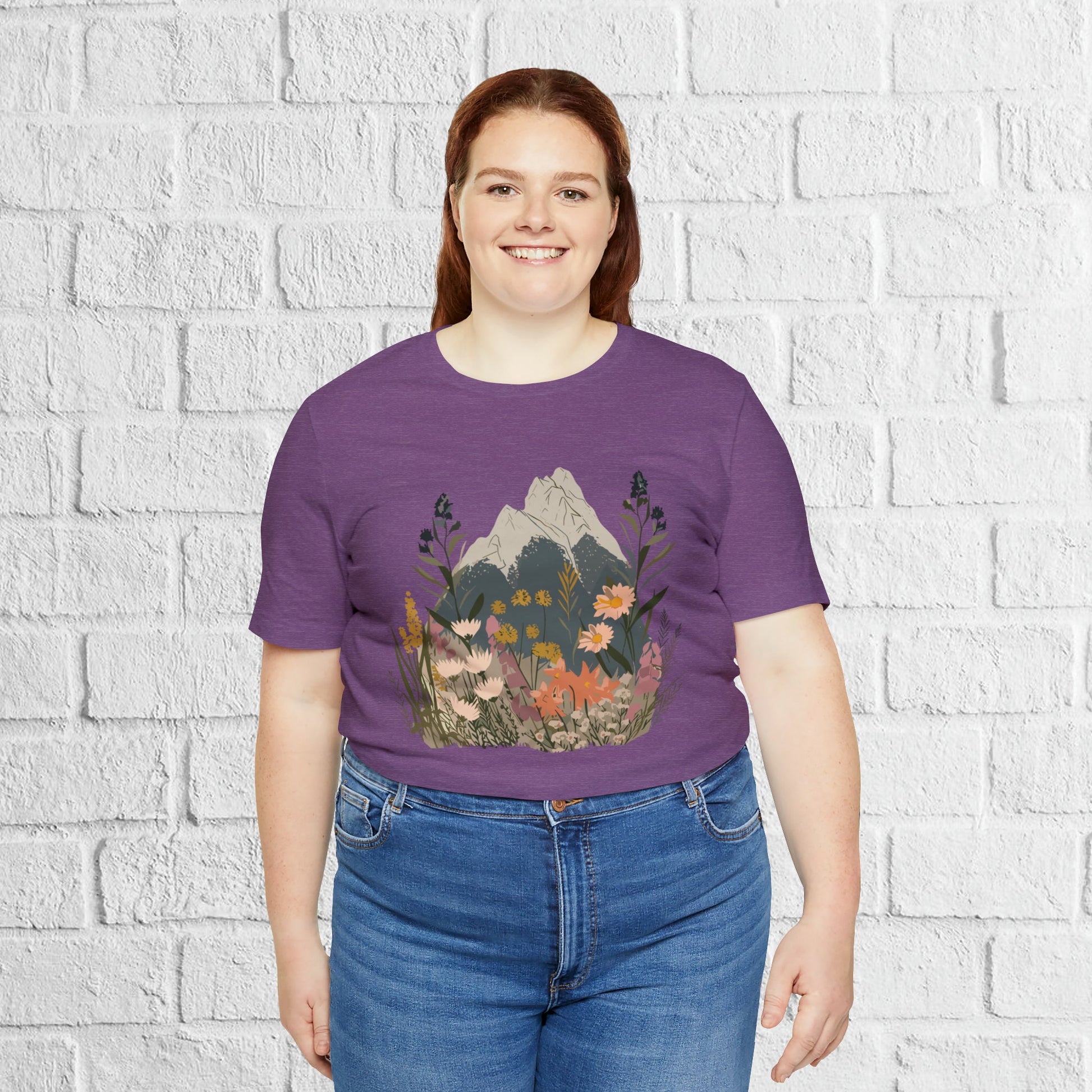 Mountain and Wildflower Nature Unisex Tee | Branch and Stick Branch and Stick