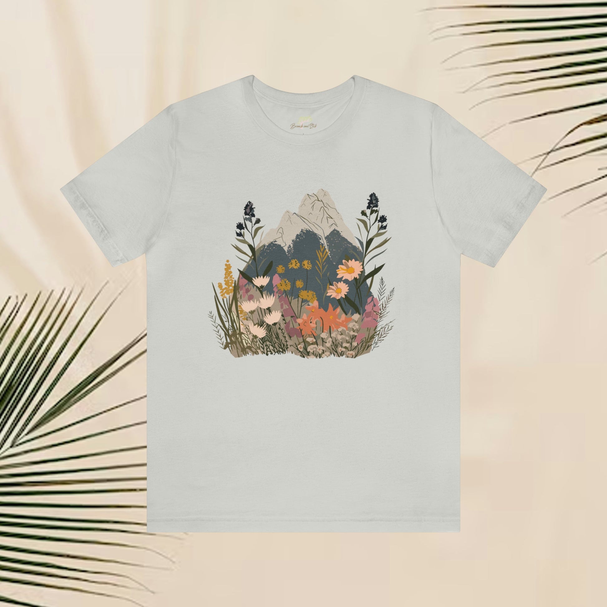 Mountain and Wildflower Nature Unisex Tee | Branch and Stick Branch and Stick