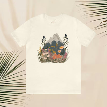 Mountain and Wildflower Nature Unisex Tee | Branch and Stick Branch and Stick