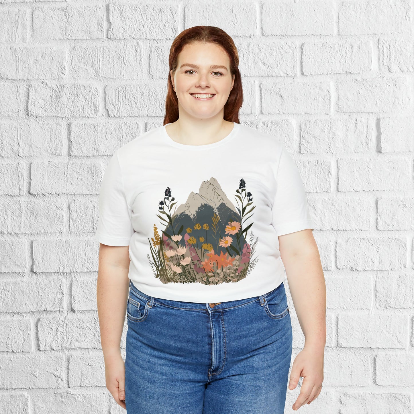 Mountain and Wildflower Nature Unisex Tee | Branch and Stick Branch and Stick