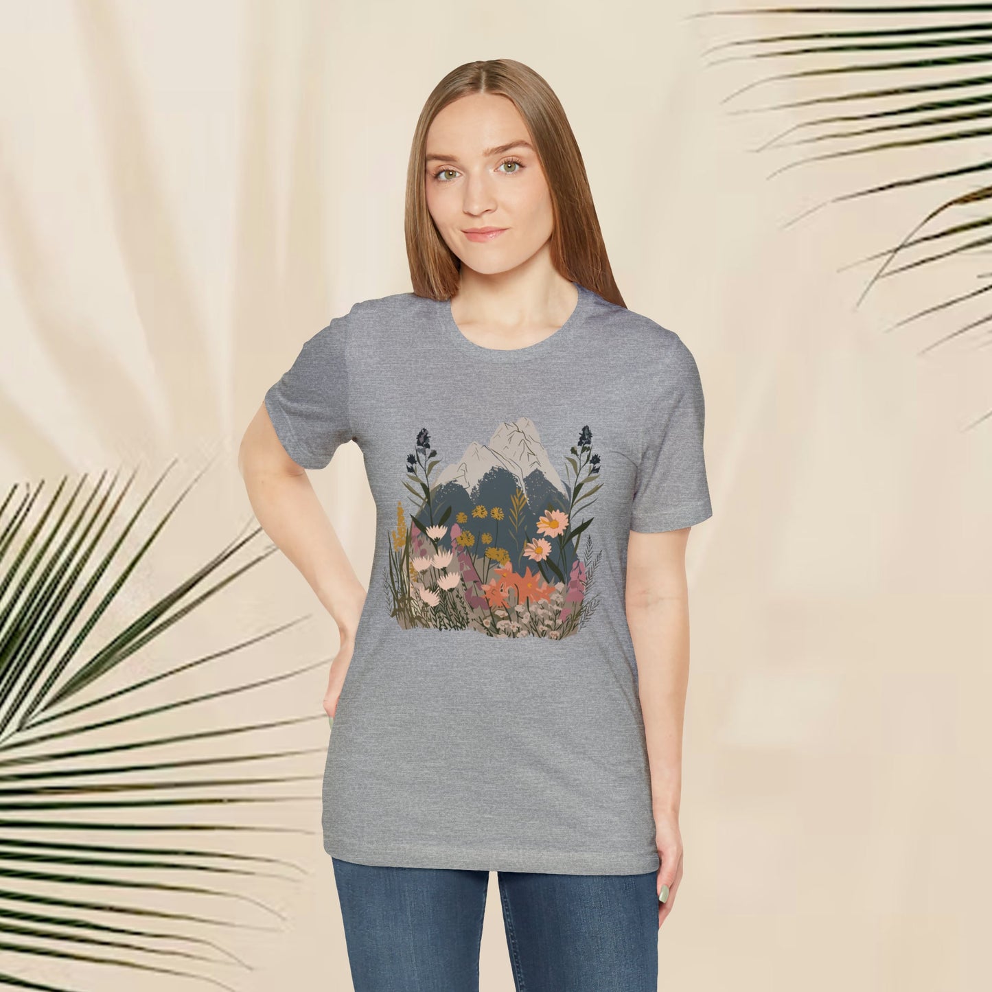 Mountain and Wildflower Nature Unisex Tee | Branch and Stick Branch and Stick