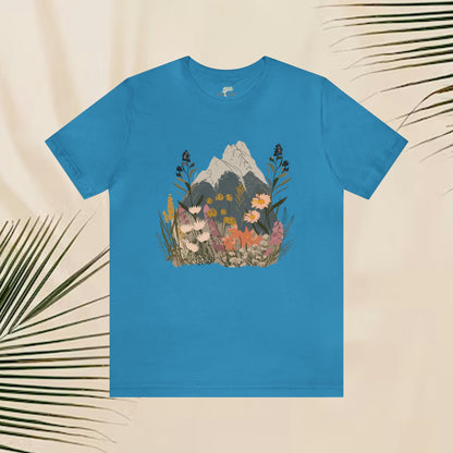 Mountain and Wildflower Nature Unisex Tee | Branch and Stick Branch and Stick