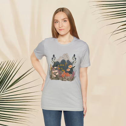 Mountain and Wildflower Nature Unisex Tee | Branch and Stick Branch and Stick