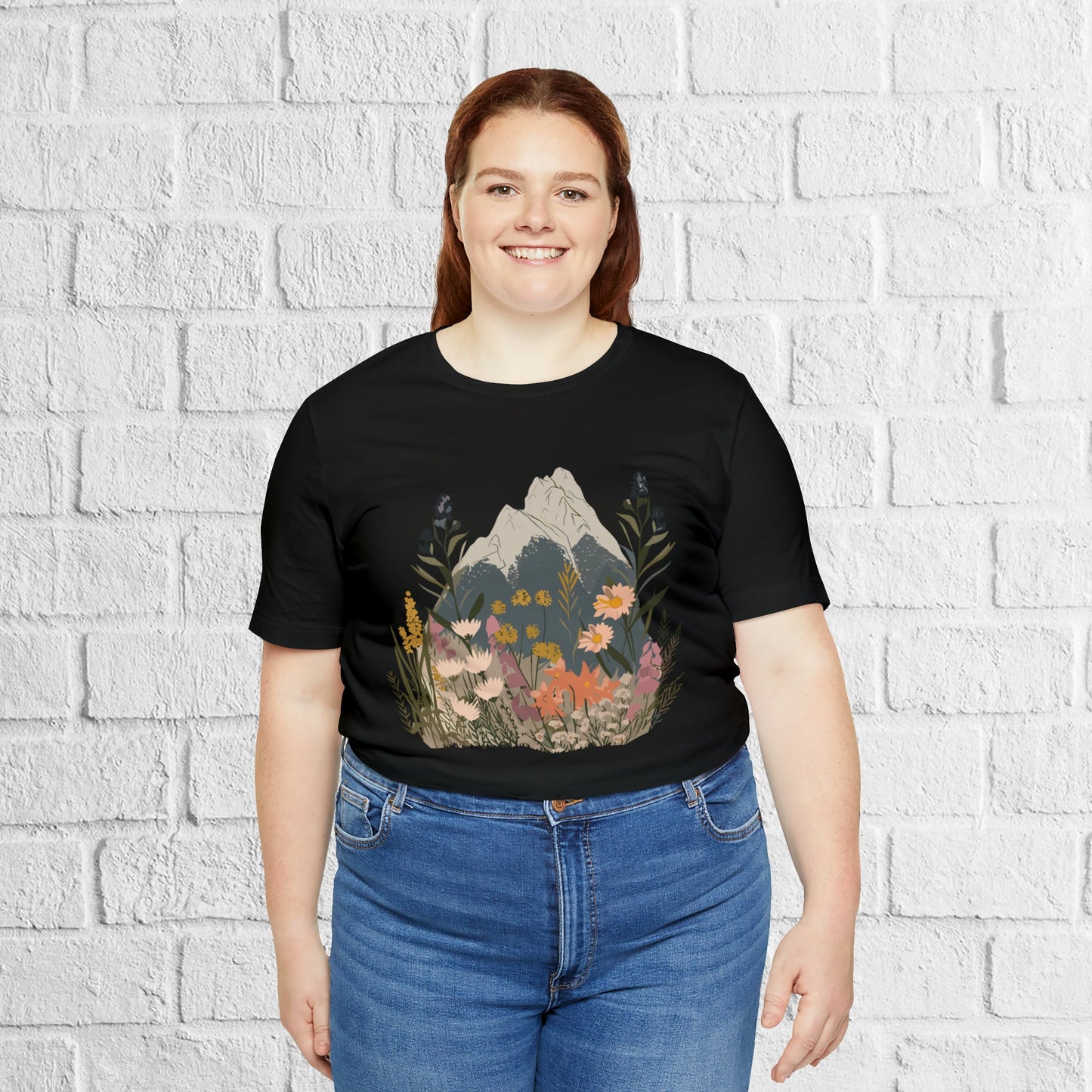 Mountain and Wildflower Nature Unisex Tee | Branch and Stick Branch and Stick