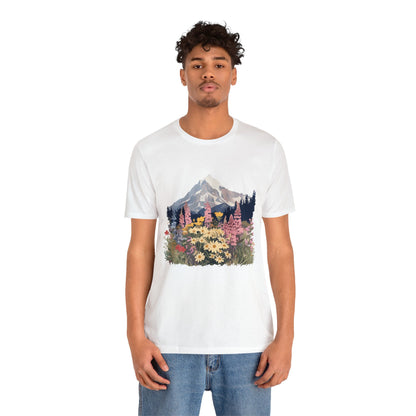 Mountain and Wildflowers Multicolor Unisex Tee | Branch and Stick Branch and Stick