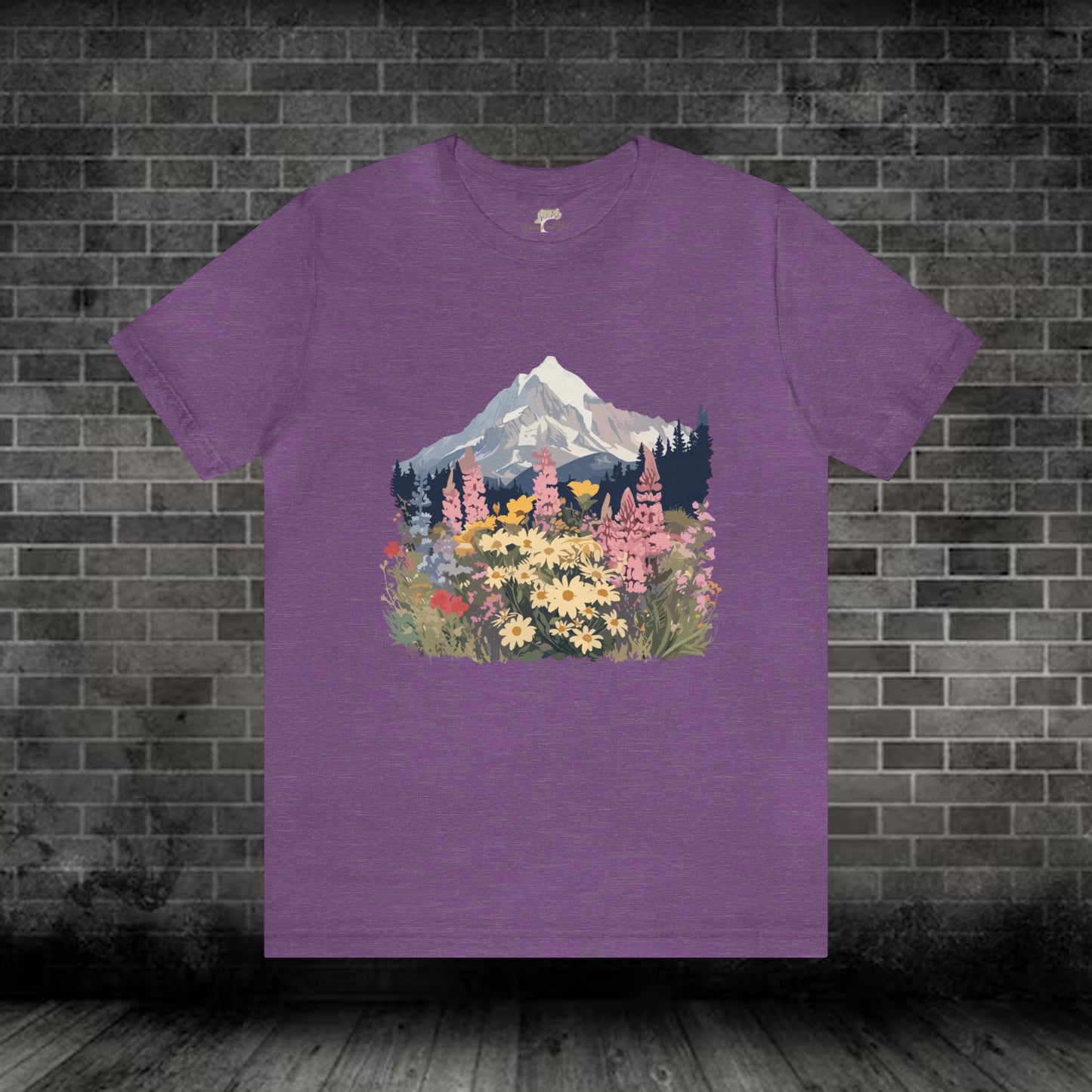 Mountain and Wildflowers Multicolor Unisex Tee | Branch and Stick Branch and Stick