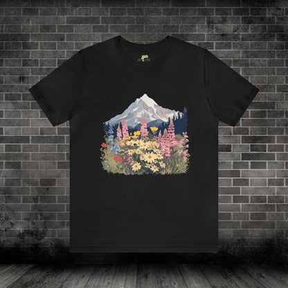 Mountain and Wildflowers Multicolor Unisex Tee | Branch and Stick Branch and Stick