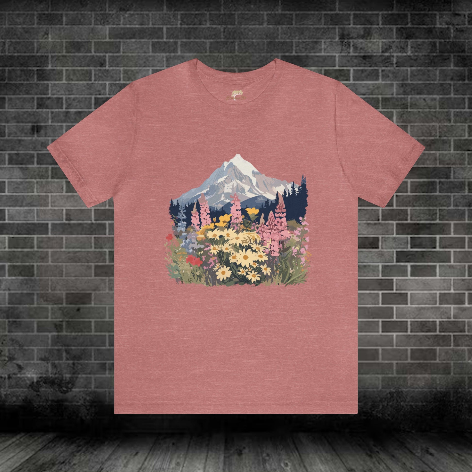 Mountain and Wildflowers Multicolor Unisex Tee | Branch and Stick Branch and Stick