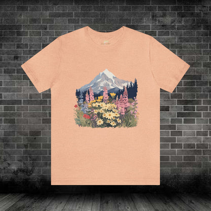 Mountain and Wildflowers Multicolor Unisex Tee | Branch and Stick Branch and Stick