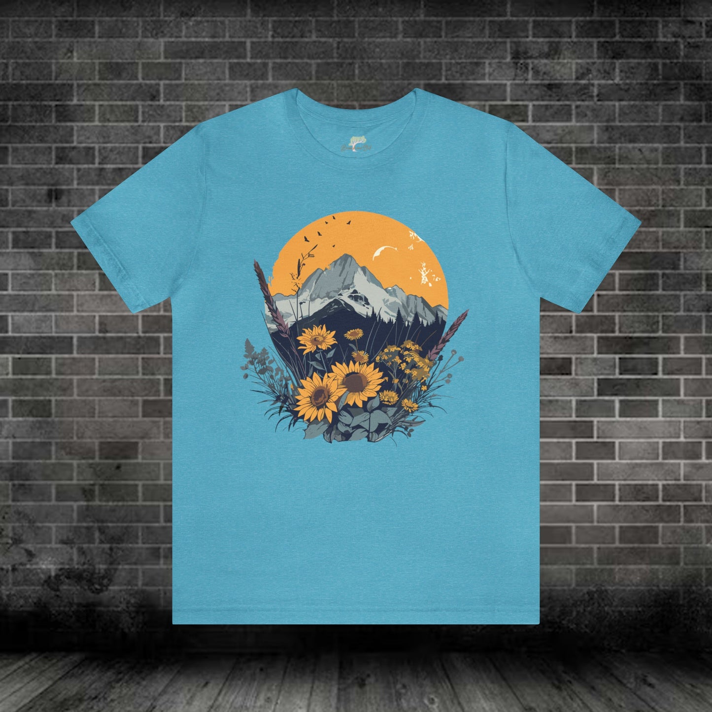 Mountain and Wildflowers Sunset Unisex Tee | Branch and Stick Branch and Stick