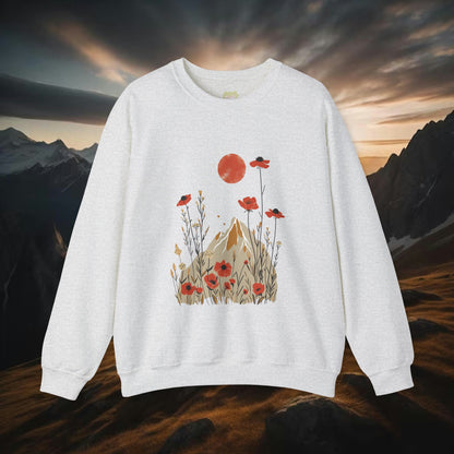 Mountains with Wildflowers Crewneck Sweatshirt | Branch and Stick Branch and Stick