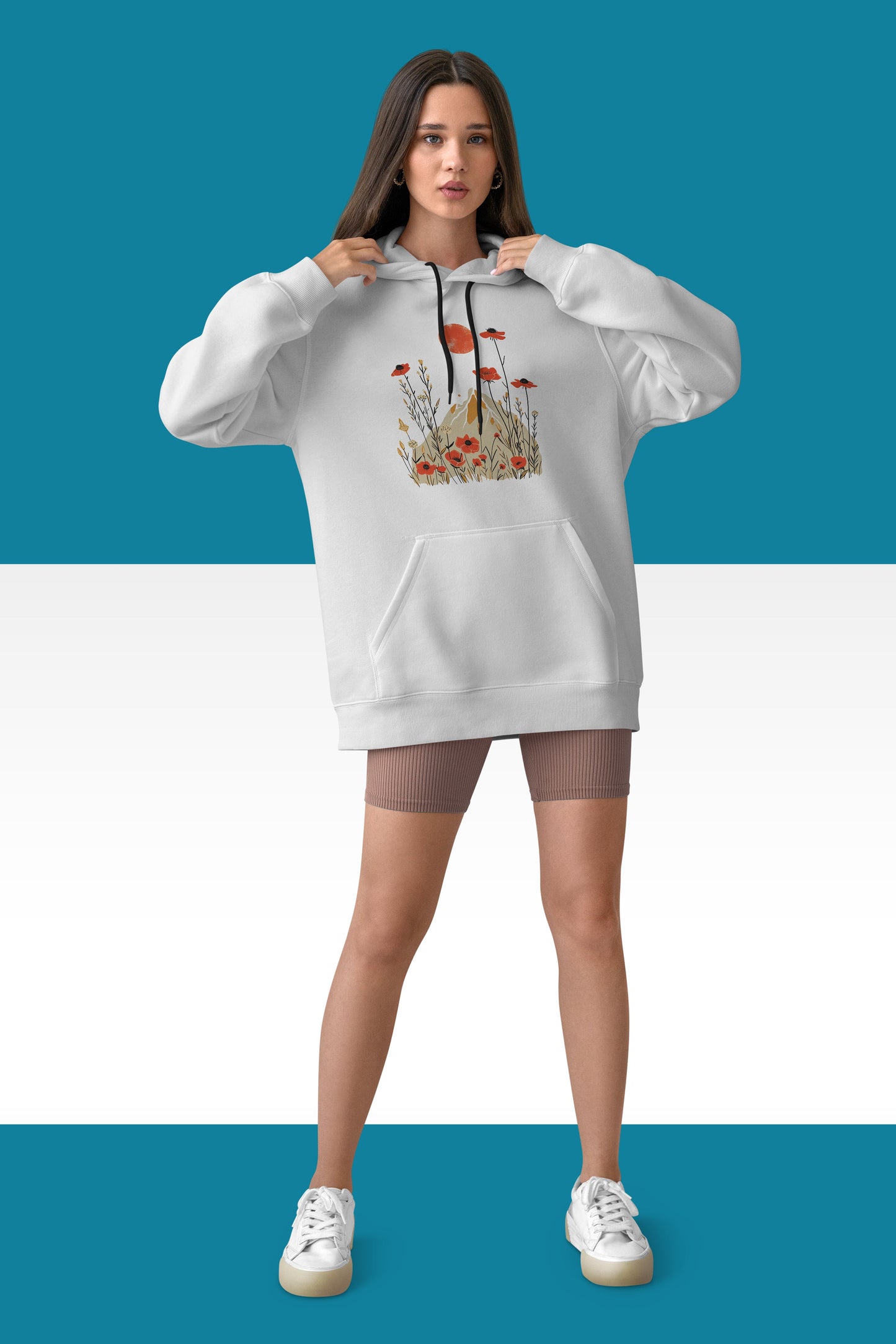 Mountains with Wildflowers Hooded Sweatshirt | Branch and Stick Branch and Stick