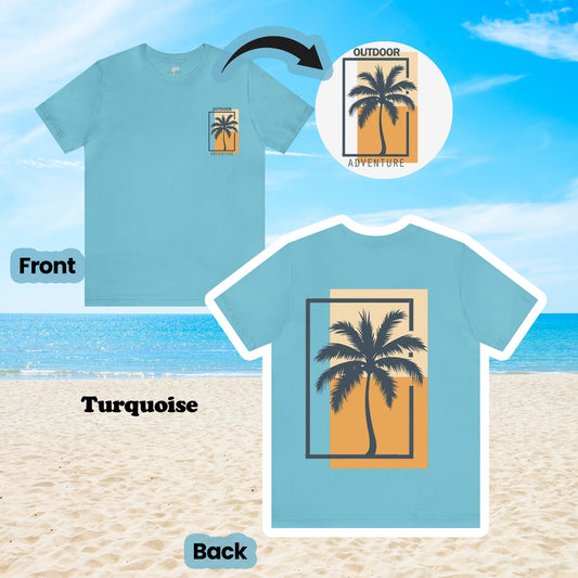 Outdoor Adventure Palm Tree 2-Sided Unisex Tee | Branch and Stick Branch and Stick