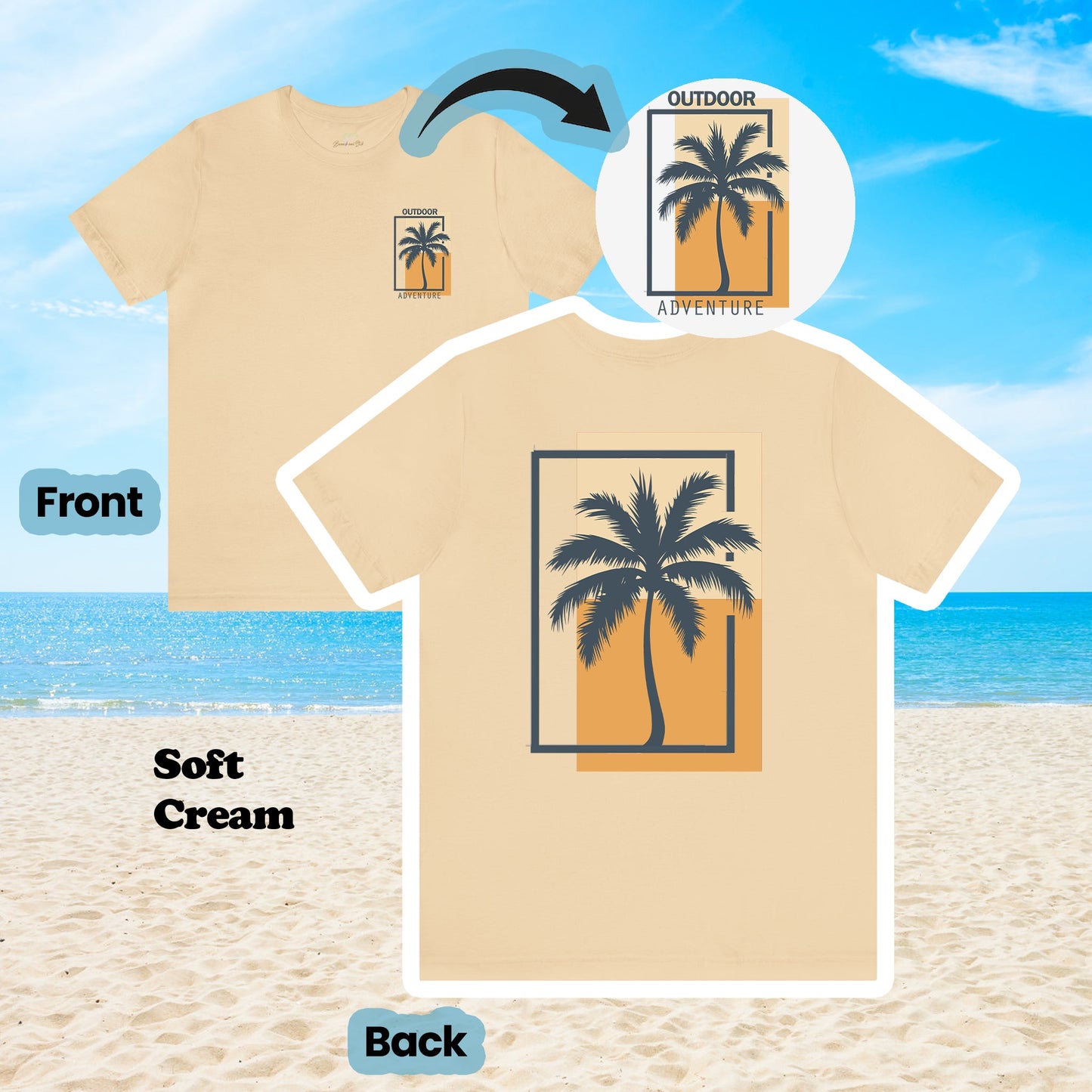 Outdoor Adventure Palm Tree 2-Sided Unisex Tee | Branch and Stick Branch and Stick