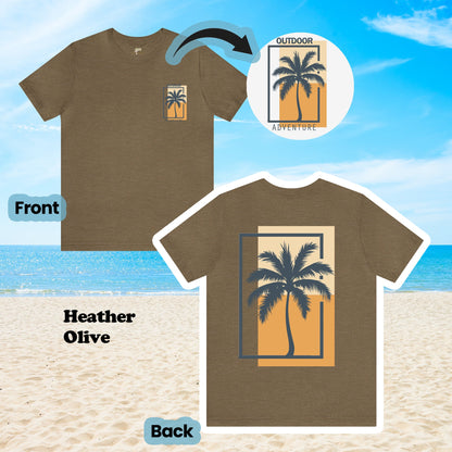 Outdoor Adventure Palm Tree 2-Sided Unisex Tee | Branch and Stick Branch and Stick