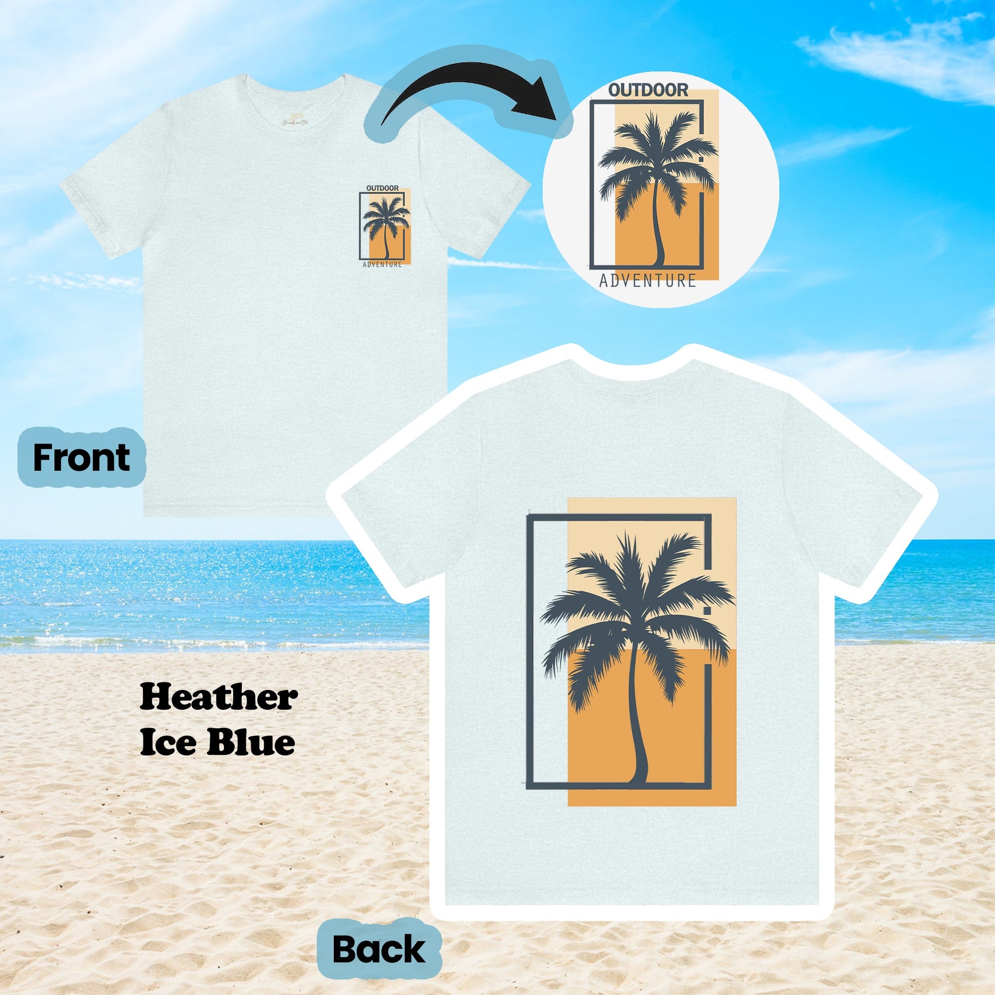 Outdoor Adventure Palm Tree 2-Sided Unisex Tee | Branch and Stick Branch and Stick