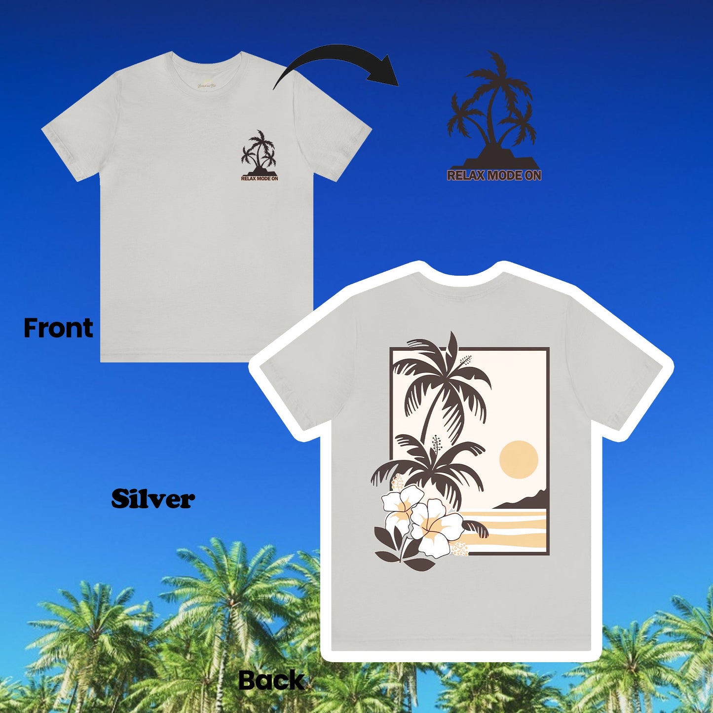 Palm Trees and Sunset Island Vibe Unisex Tee | Branch and Stick Branch and Stick