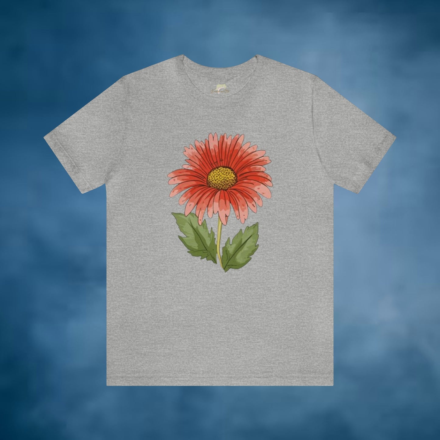 Red Gerbera Daisy Wildflowers Design Unisex Jersey Short Sleeve Tee | Branch and Stick Branch and Stick