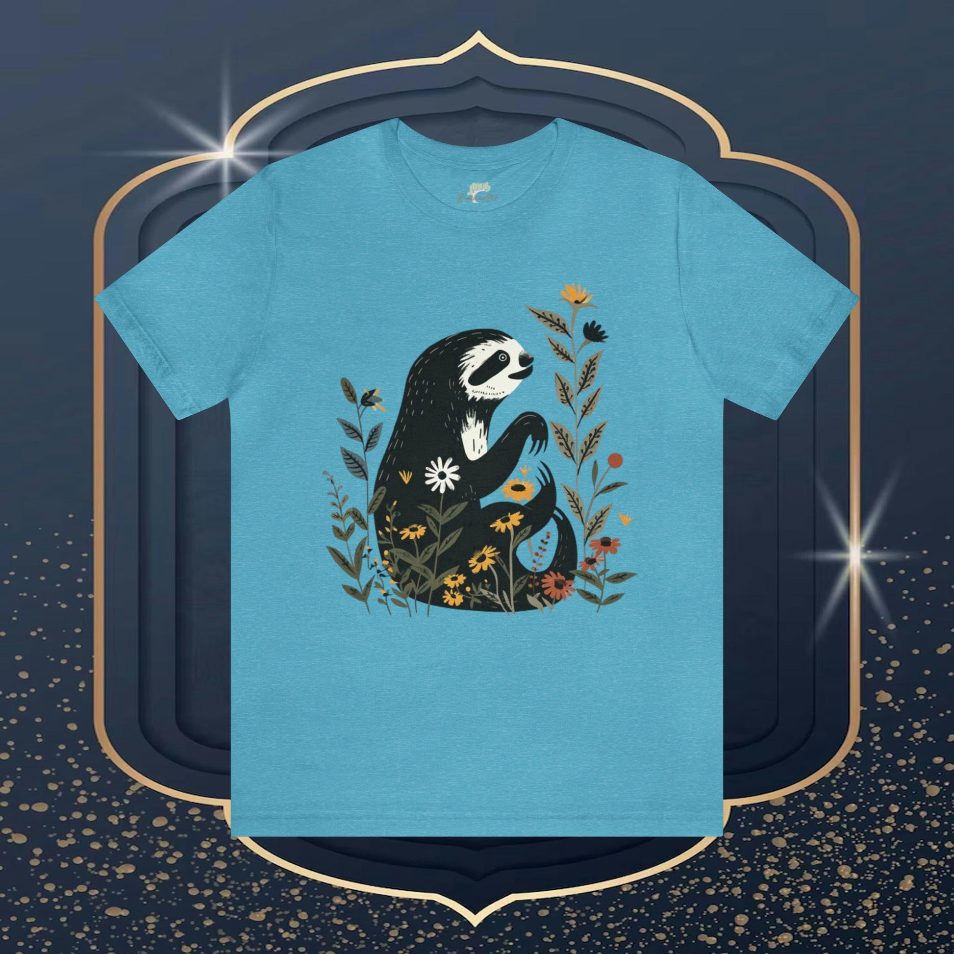 Sloth and Wildflower Unisex Tee | Embrace Nature in Style Branch and Stick