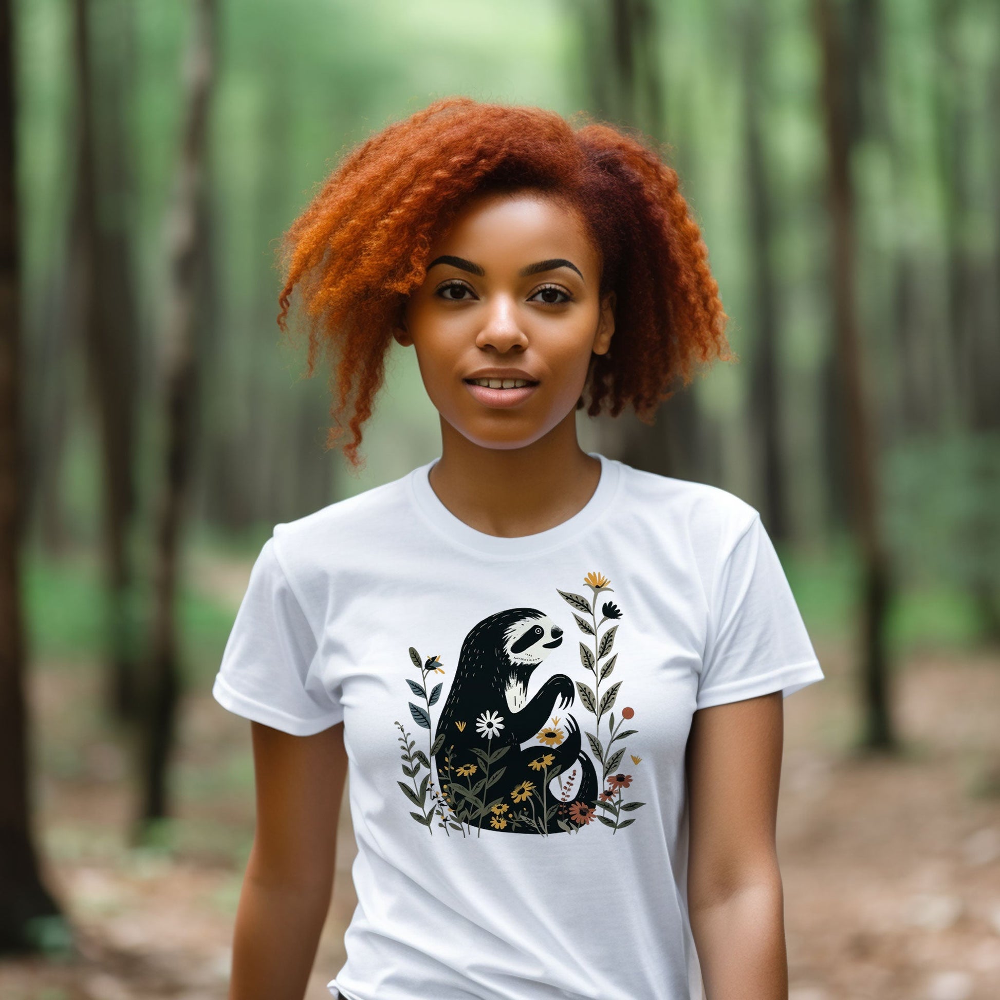 Sloth and Wildflower Unisex Tee | Embrace Nature in Style Branch and Stick