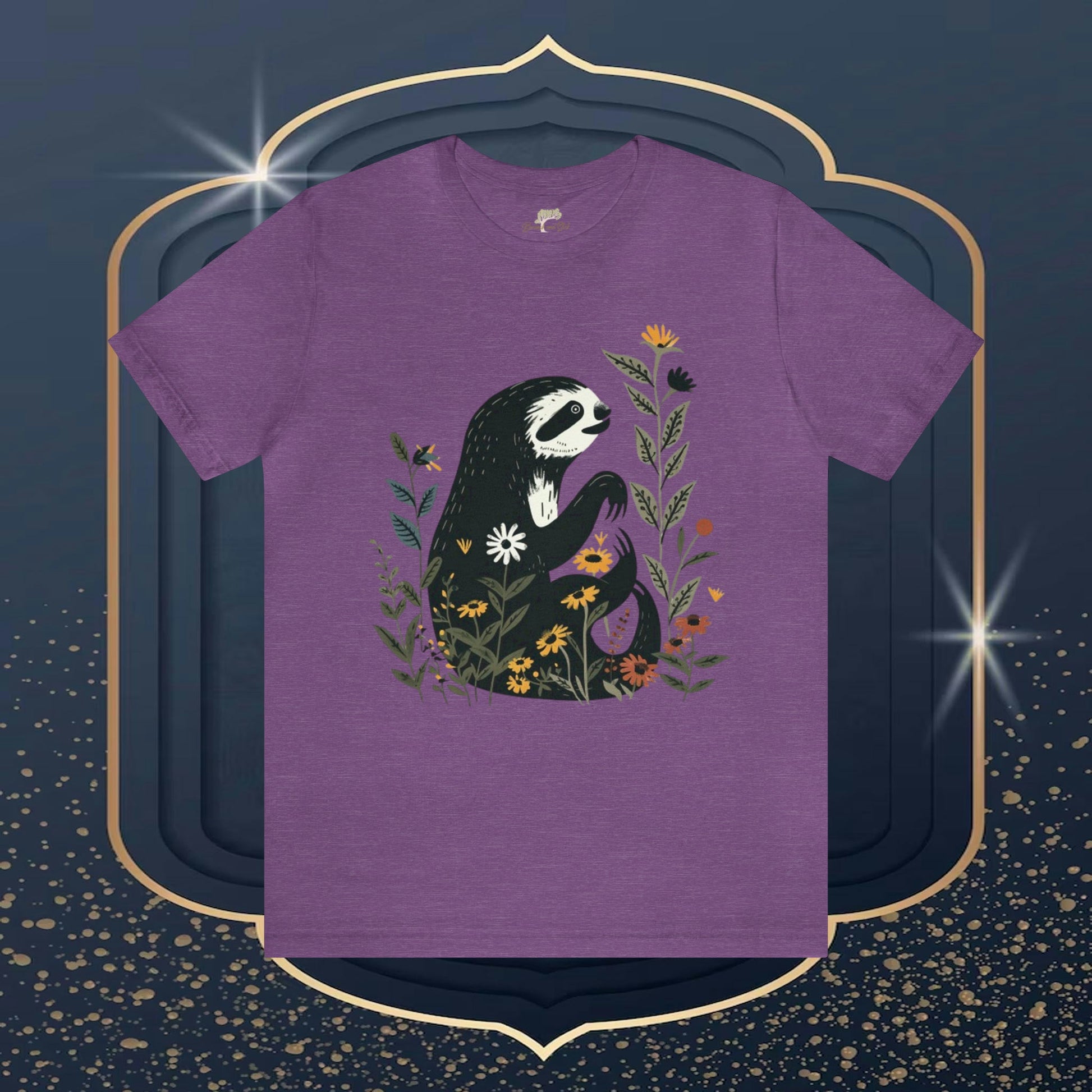 Sloth and Wildflower Unisex Tee | Embrace Nature in Style Branch and Stick