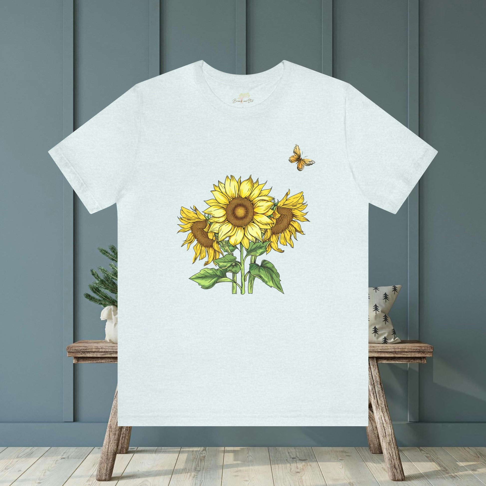 Sunflowers and Butterflies Unisex Tee | Branch and Stick Branch and Stick