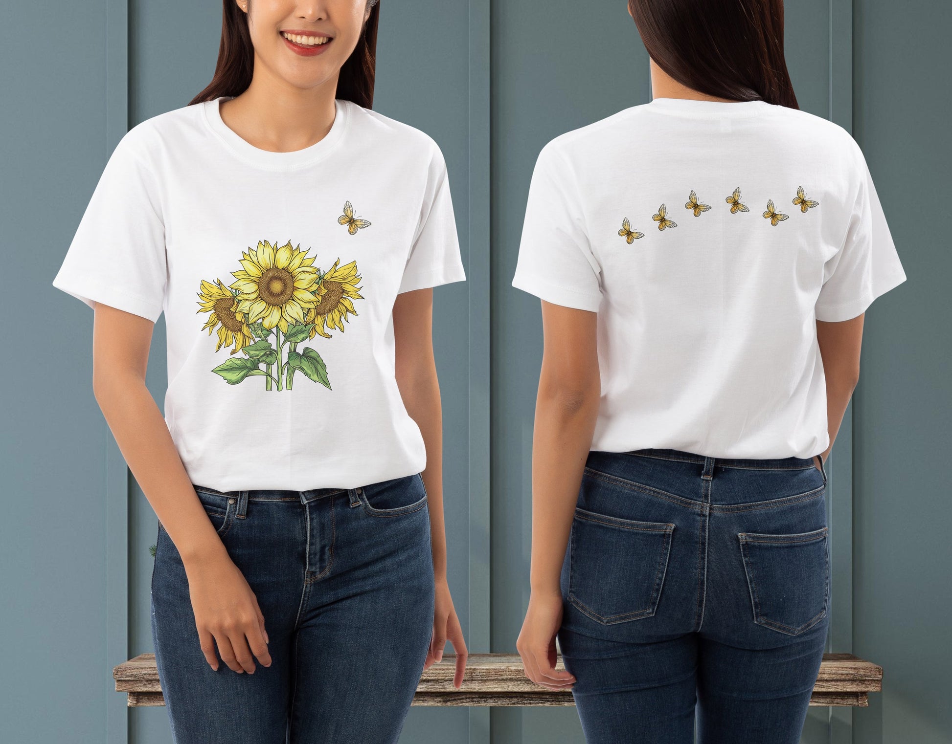 Sunflowers and Butterflies Unisex Tee | Branch and Stick Branch and Stick