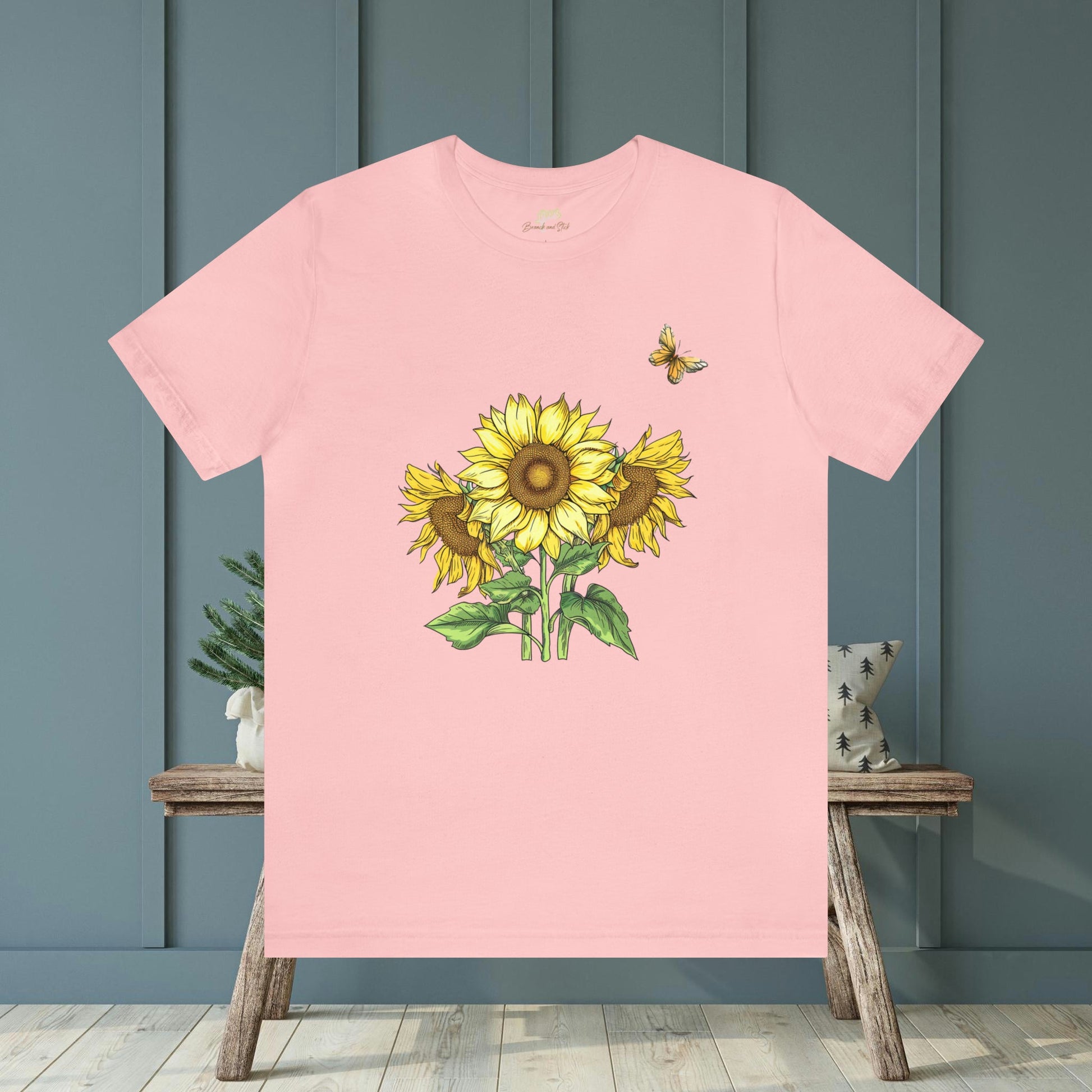 Sunflowers and Butterflies Unisex Tee | Branch and Stick Branch and Stick