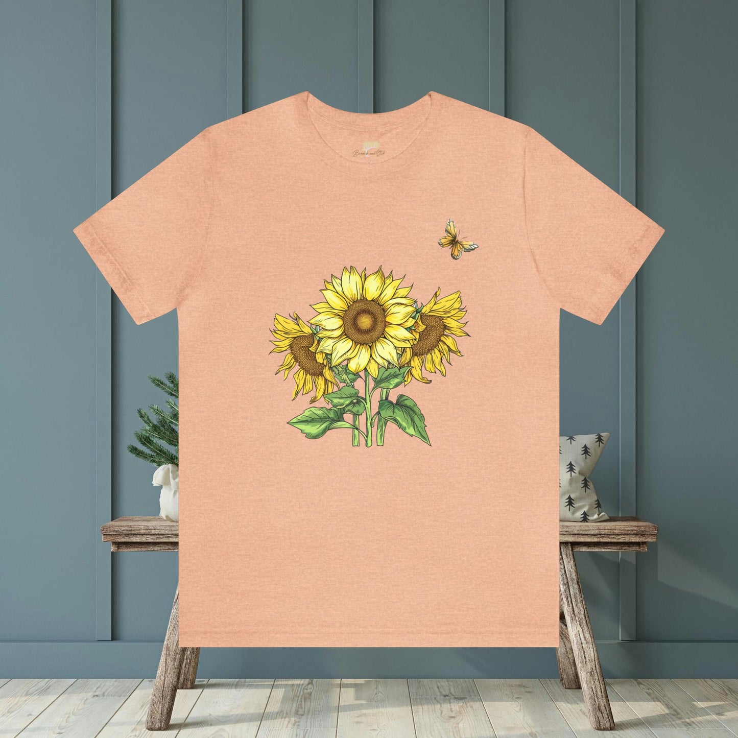 Sunflowers and Butterflies Unisex Tee | Branch and Stick Branch and Stick