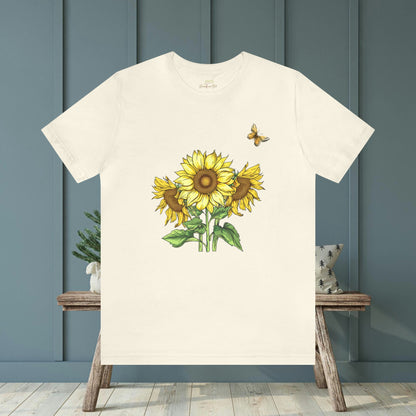 Sunflowers and Butterflies Unisex Tee | Branch and Stick Branch and Stick