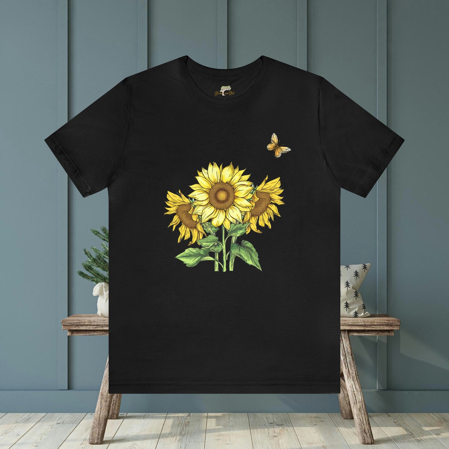 Sunflowers and Butterflies Unisex Tee | Branch and Stick Branch and Stick