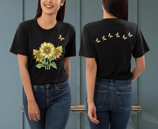 Sunflowers and Butterflies Unisex Tee | Branch and Stick Branch and Stick