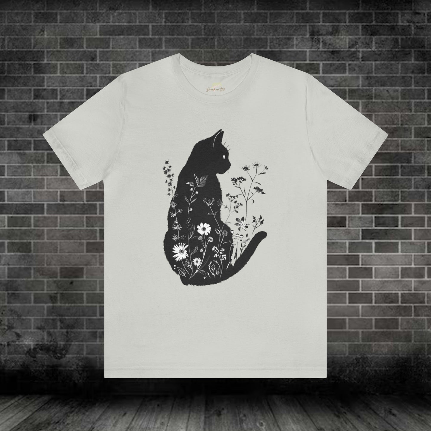 Unique Wildflower Cat Design T-Shirt | Branch and Stick Branch and Stick