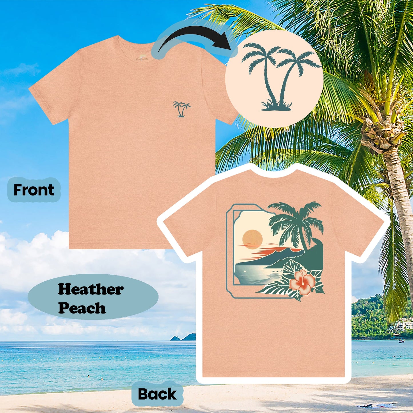 Vintage Beach Wildflowers 2-Sided Unisex Tee | Branch and Stick Branch and Stick