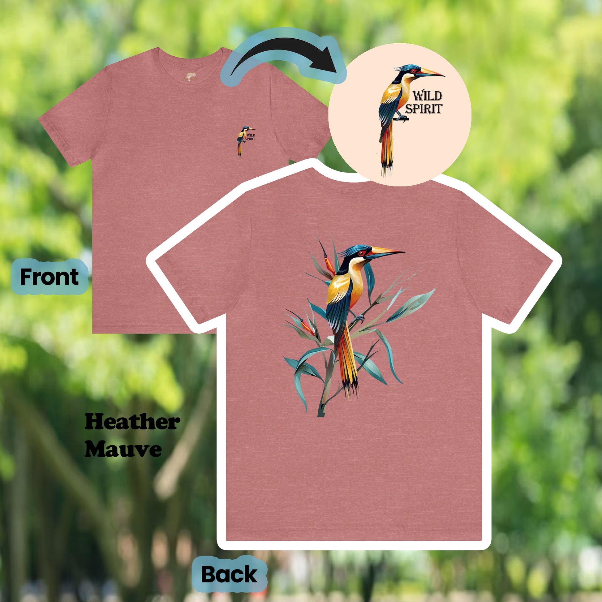 Wild Spirit Tropical Bird 2-Sided Unisex Tee | Branch and Stick Branch and Stick