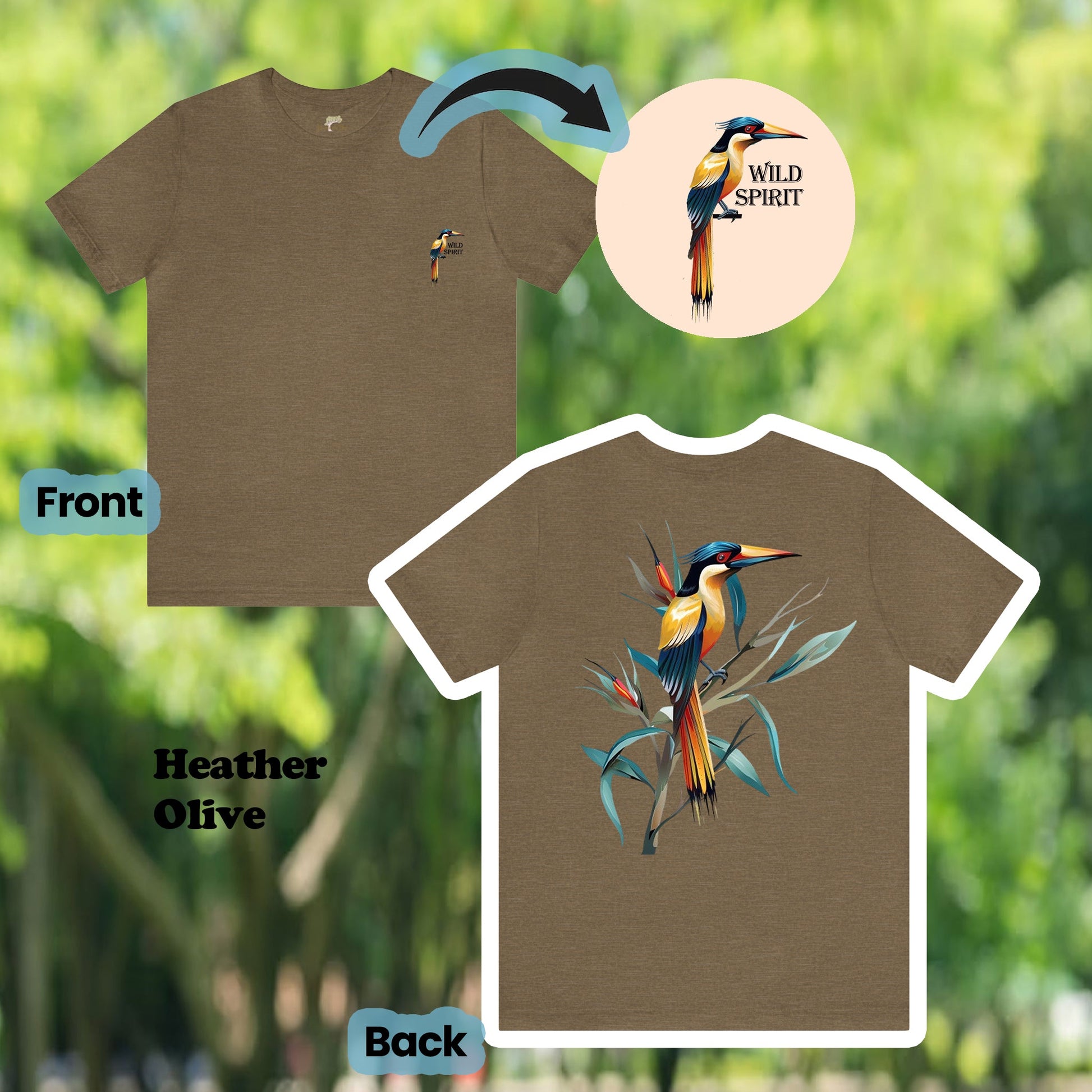 Wild Spirit Tropical Bird 2-Sided Unisex Tee | Branch and Stick Branch and Stick