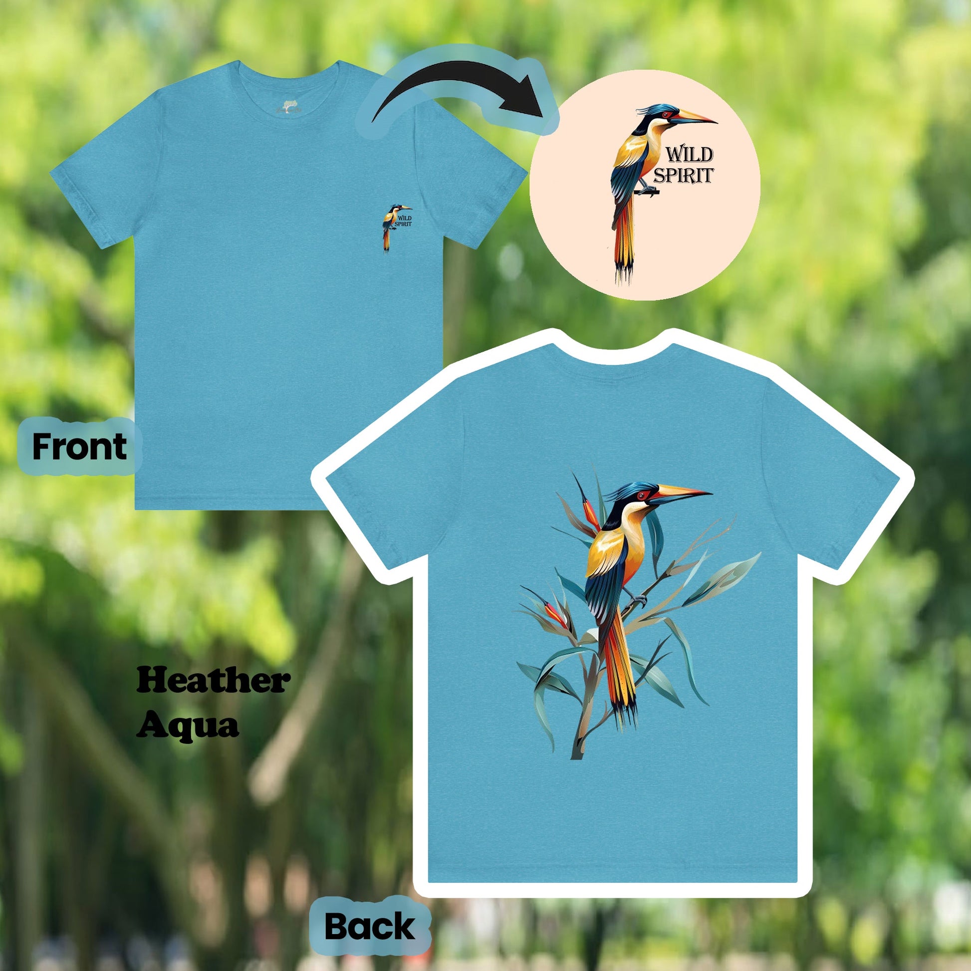 Wild Spirit Tropical Bird 2-Sided Unisex Tee | Branch and Stick Branch and Stick