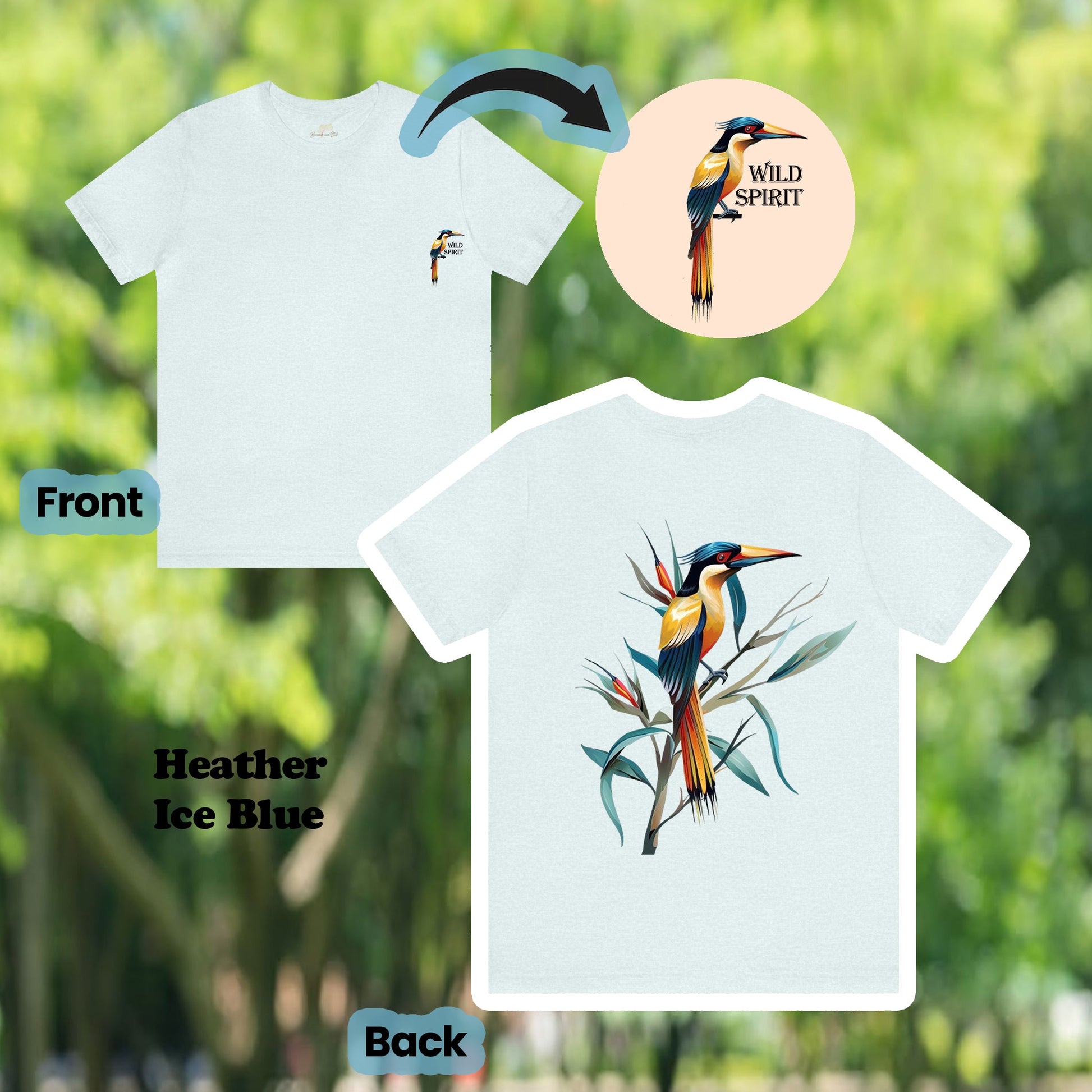 Wild Spirit Tropical Bird 2-Sided Unisex Tee | Branch and Stick Branch and Stick